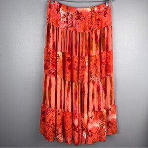 Ali Miles Tiered Maxi Skirt Women’s 12 Colorful Boho Vintage
